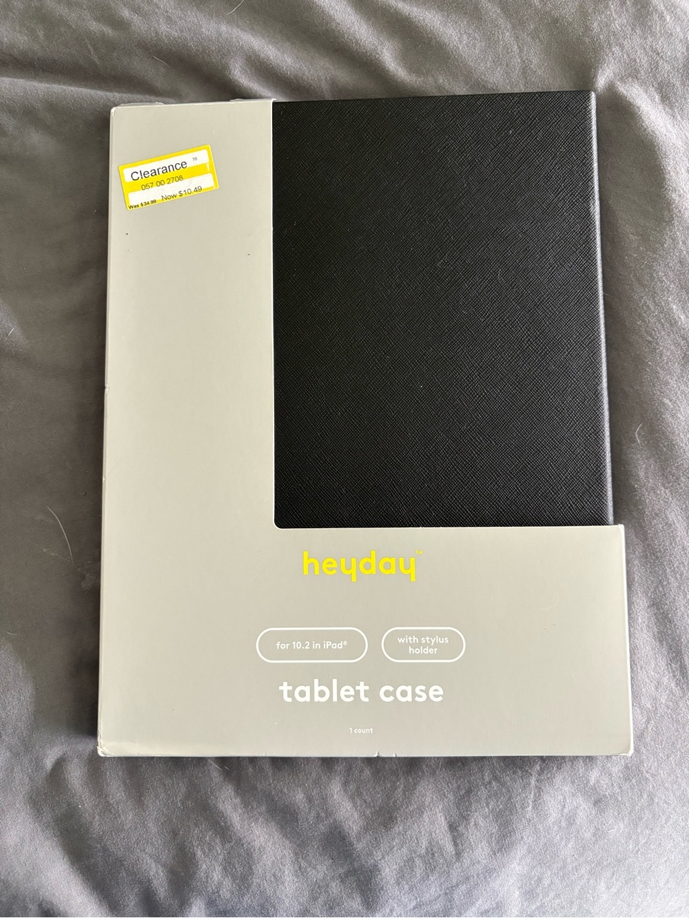 heyday Black Tablet Case with Stylus Holder for 10.2-inch iPad